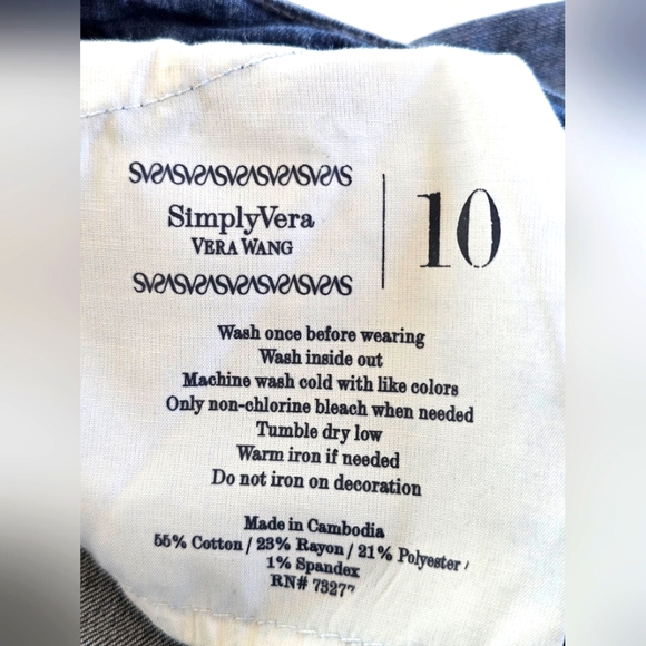 Simply Vera by Vera Wang Skinny Denim Jeans Distressed Stretchy Size 10 Regular - Picture 8 of 9